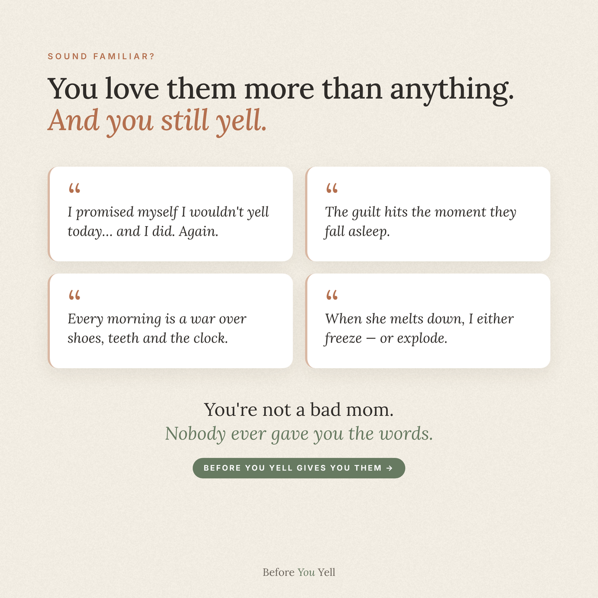 BeforeYouYell™ - Calm Guide for Moms of Kids