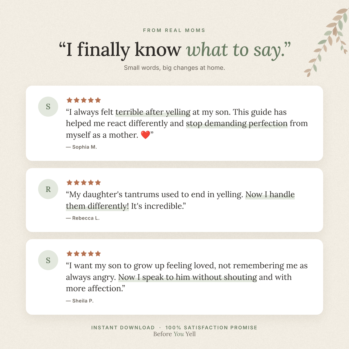 BeforeYouYell™ - Calm Guide for Moms of Kids